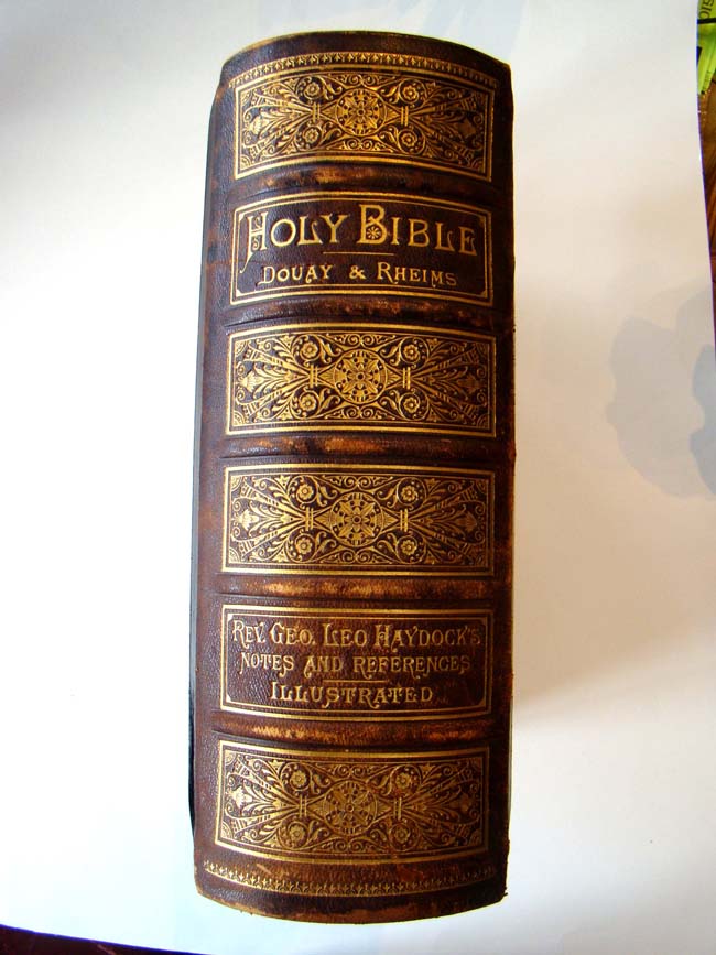 A suberb large HOLY BIBLE by Rev. George Leo Haydock publ. by Richard Nagle in Boston in 1880
